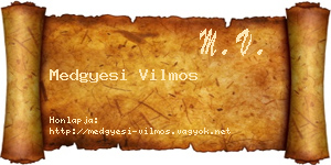 Medgyesi Vilmos névjegykártya